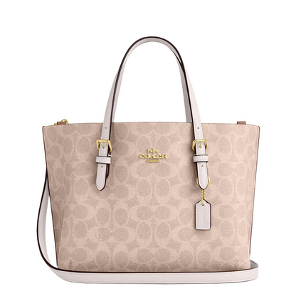 Bolsa Coach Tote Mollie 25 In Signature Canvas Sand Chalk