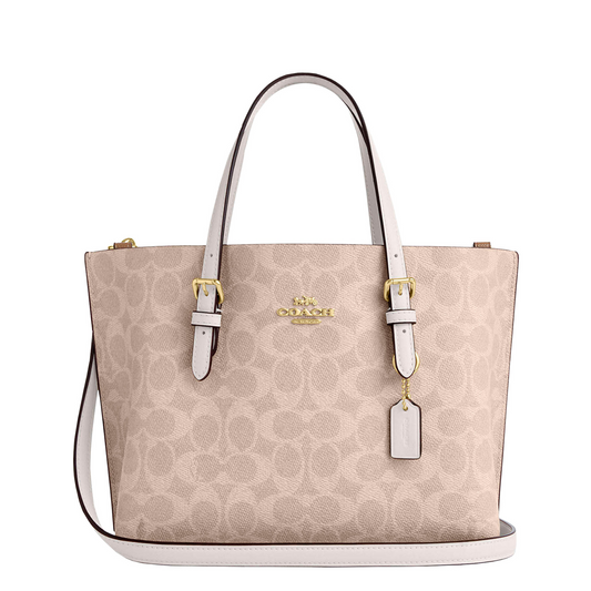 Bolsa Coach Tote Mollie 25 In Signature Canvas Sand Chalk