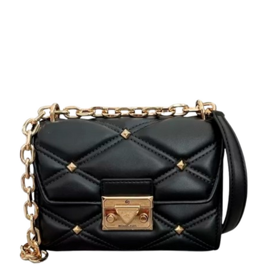 Bolsa Michael Kors Serena Small Studded Crossbody Bag Black