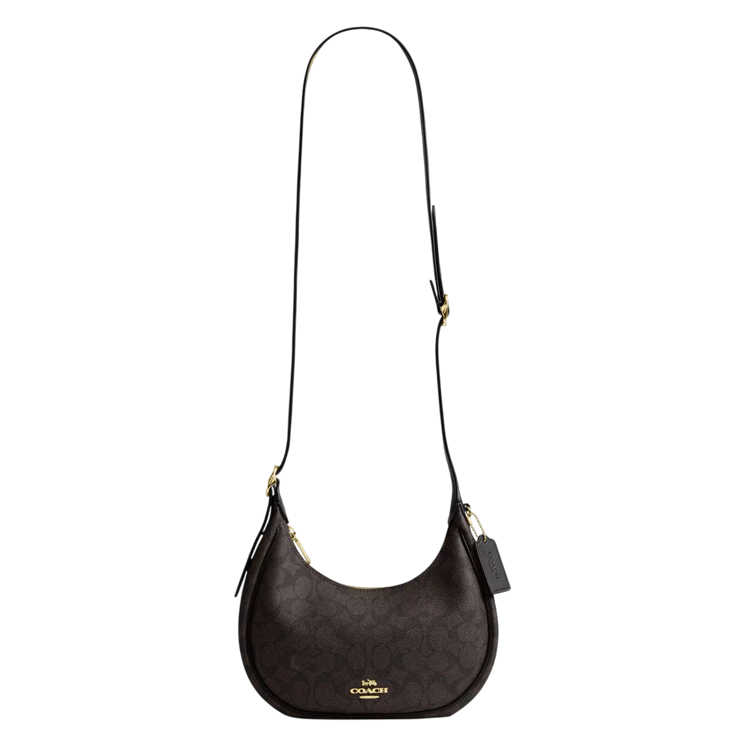 Bolsa Coach Emily Shoulder Bag In Signature Canvas Walnut Black