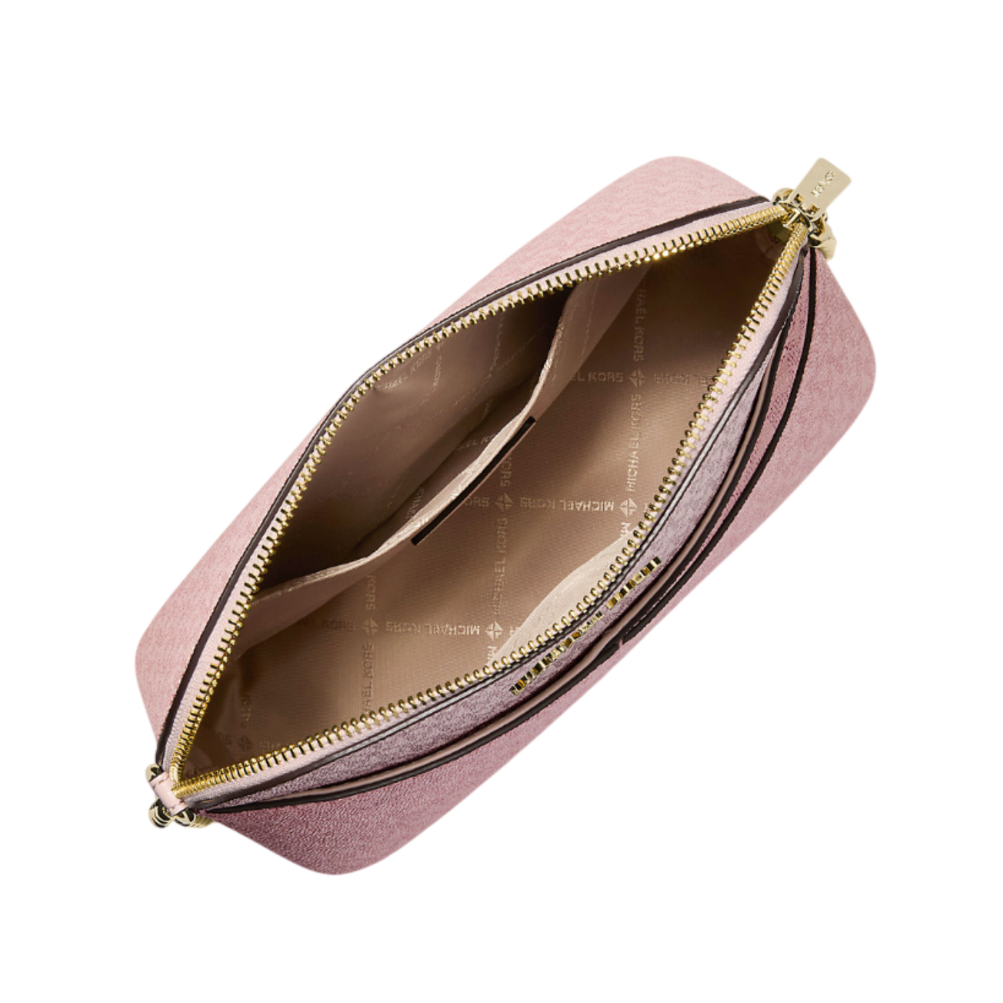 Bolsa Michael Kors Jet Set Travel Medium Dome Color-Block Signature Logo Crossbody Bag Powder Blush