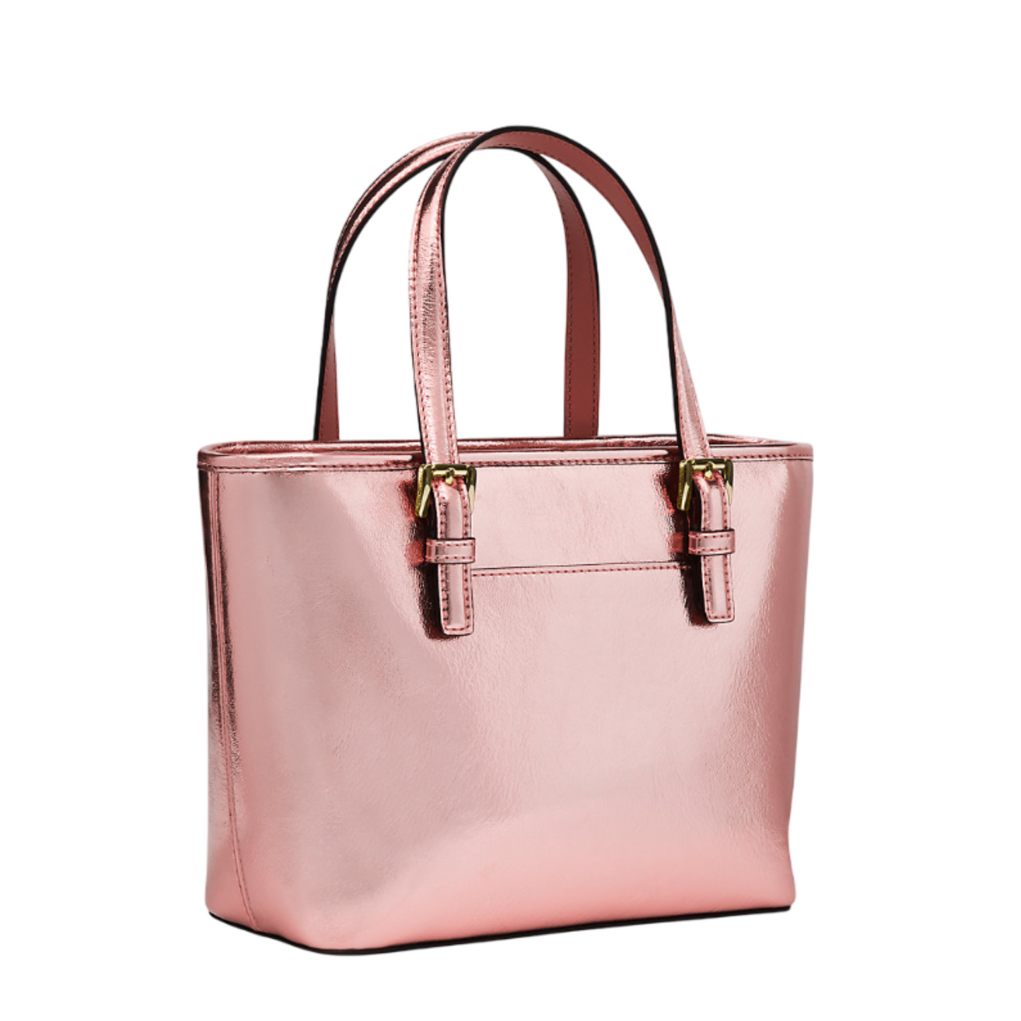 Bolsa Michael Kors Jet Set Travel Extra-Small Metallic Top-Zip Tote Bag Rose Gold