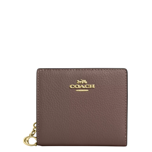 Cartera Coach Snap Wallet Dark Stone