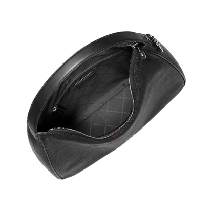 Bolsa Michael Kors Nayla Medium Pebbled Leather Hobo Shoulder Bag Black