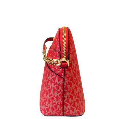 Bolsa Michael Kors Jet Set Travel Medium Logo Dome Crossbody Red