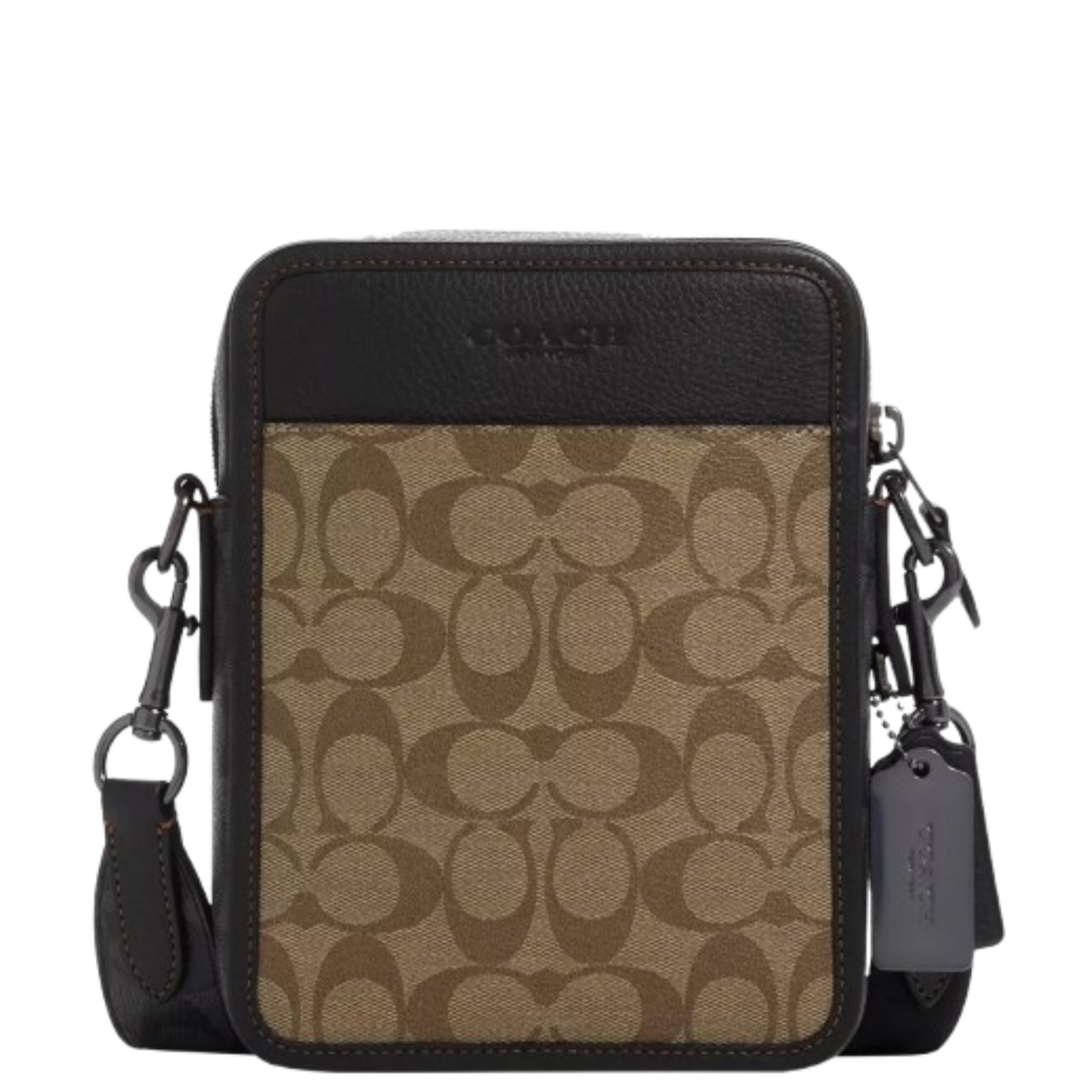 Bandolera Coach Sullivan In Signature Canvas Khaki Charcoal