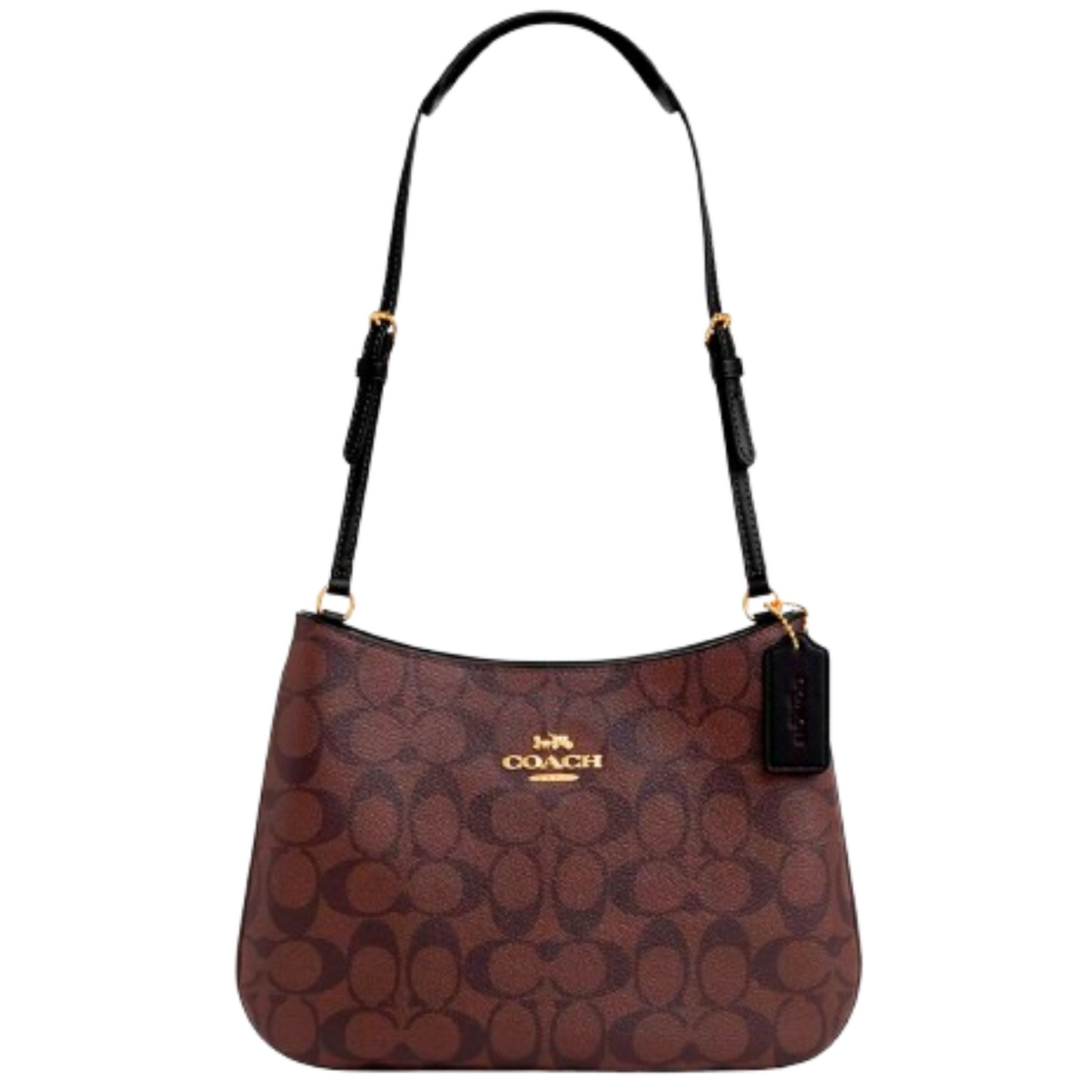 Bolsa Coach Penelope Shoulder Bag In Signature Canvas Brown Dark