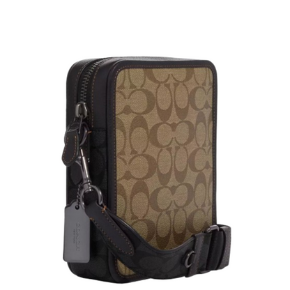 Bandolera Coach Sullivan In Signature Canvas Khaki Charcoal