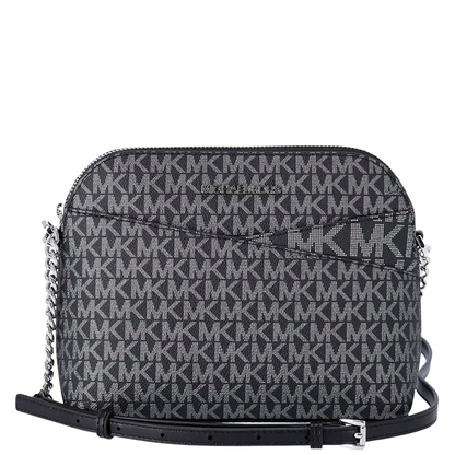 Bolsa Michael Kors Jet Set Travel Medium Logo Dome Crossbody Black