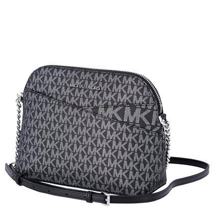 Bolsa Michael Kors Jet Set Travel Medium Logo Dome Crossbody Black