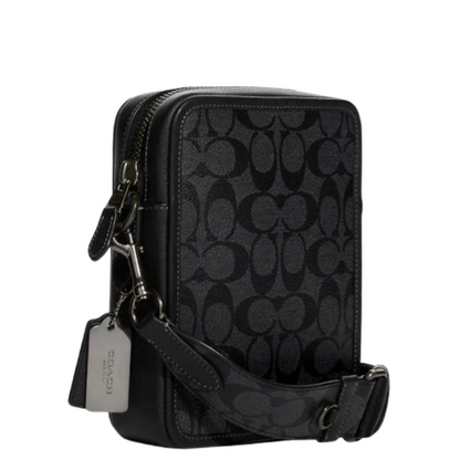 Bandolera Coach Sullivan Crossbody In Signature Canvas Charcoal Black