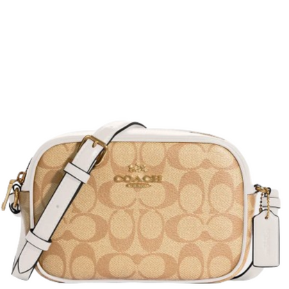 Bolsa Coach Mini Jamie Camera Bag In Signature Canvas Light Khaki Chalk