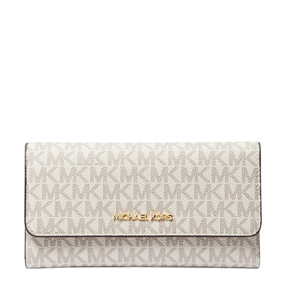 Cartera Michael Kors Jet Set Large Logo Trifold Wallet Vanilla