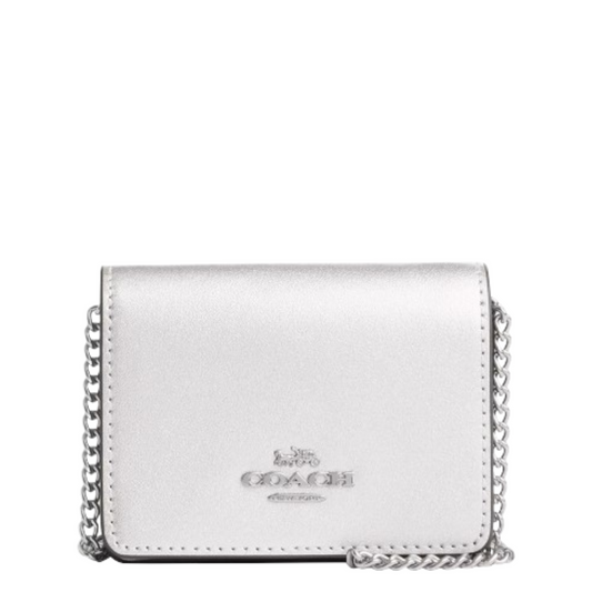 Bolsa Cartera Coach Mini Wallet On A Chain Light Silver