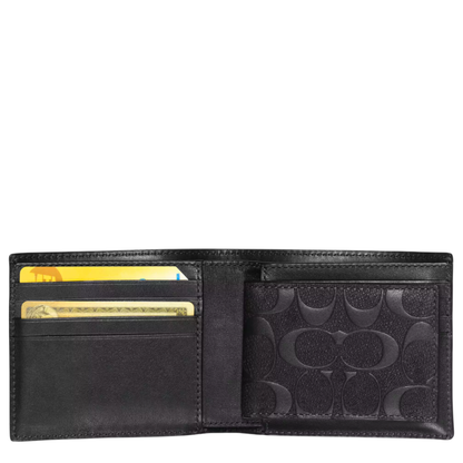 Cartera Coach 3 In 1 Wallet In Signature Leather Black