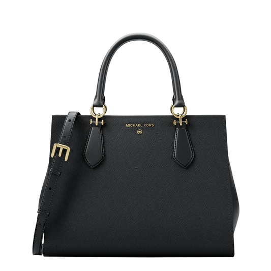 Bolsa Michael Kors Marilyn Medium Saffiano Leather Satchel Black