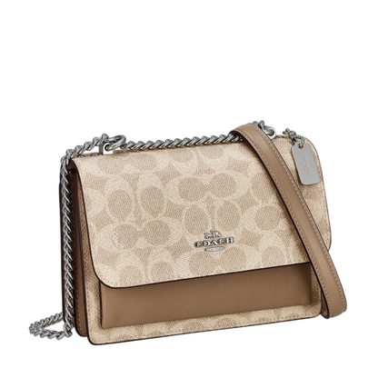 Bolsa Coach Mini Klare Crossbody Bag In Signature Canvas Sand Taupe