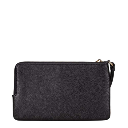 Monedero Coach Double Zip Leather Black