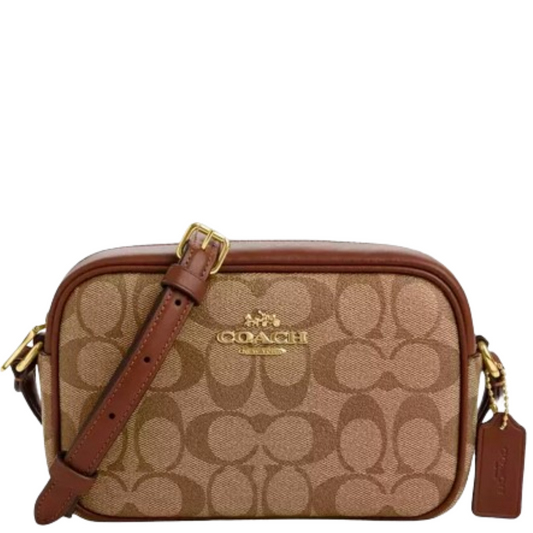 Bolsa Coach Mini Jamie Camera Bag In Signature Canvas Khaki