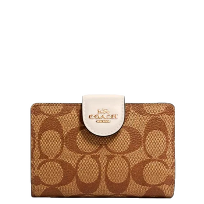 Cartera Coach Medium Corner Zip Wallet In Signature Canvas