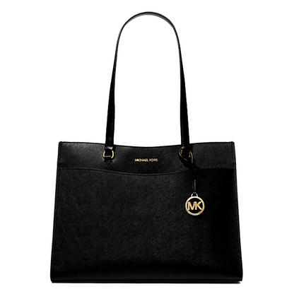 Bolsa Michael Kors Jet Set Travel Large Pocket Saffiano Leather Tote Bag Black