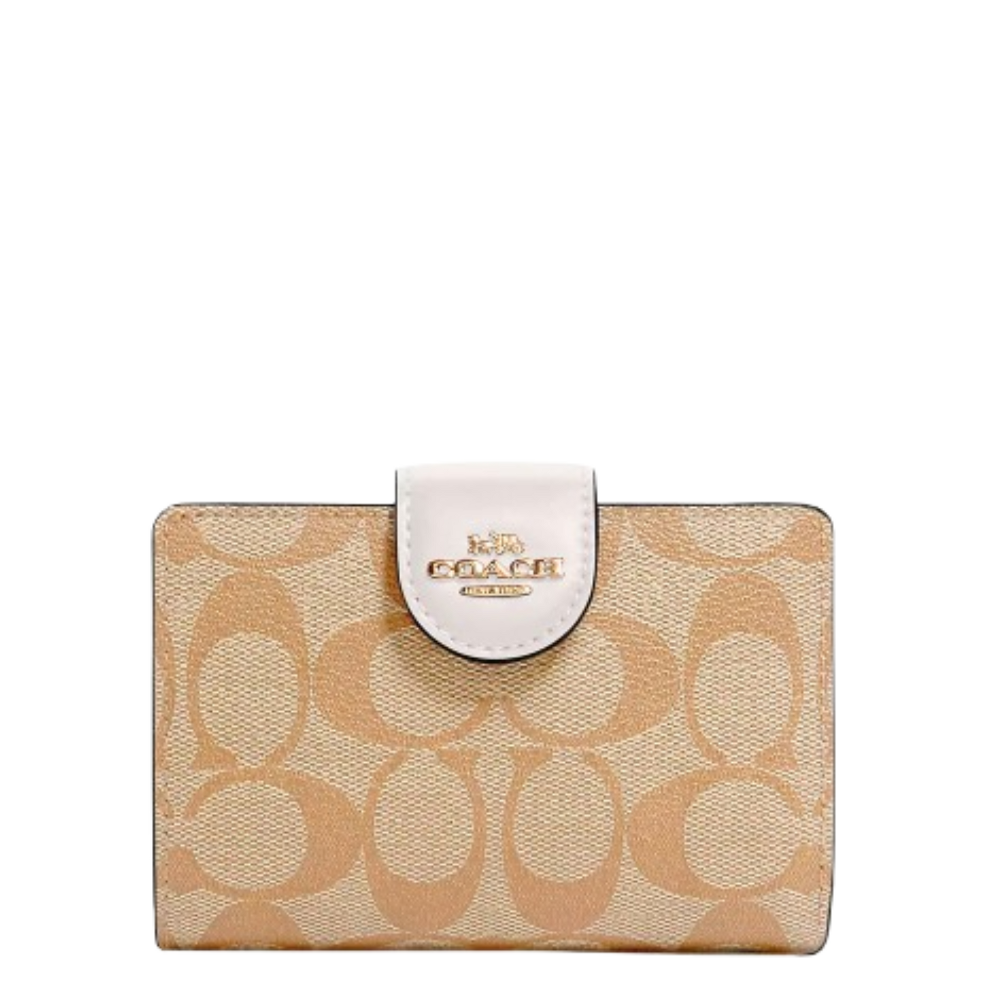 Cartera Coach Medium Corner Zip Wallet In Signature Canvas Light Khaki Furore
