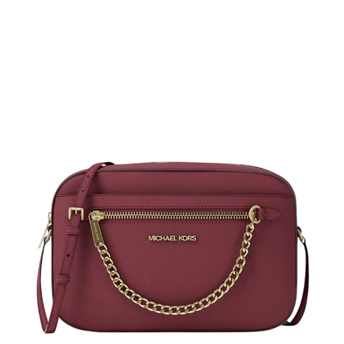 Bolsa Michael Kors Jet Set Large Saffiano Leather Crossbody Bag Cherry
