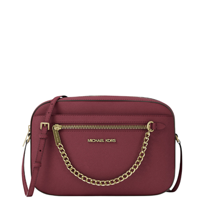 Bolsa Michael Kors Jet Set Large Saffiano Leather Crossbody Bag Cherry