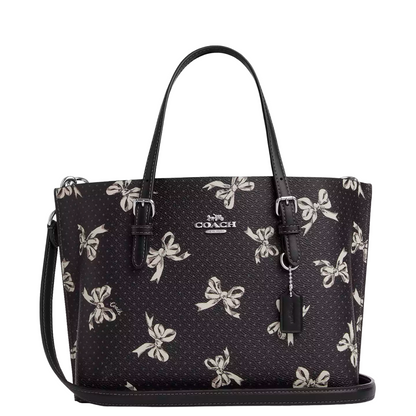Bolsa Coach Mollie Tote Bag 25 With Bow Print Black Multi