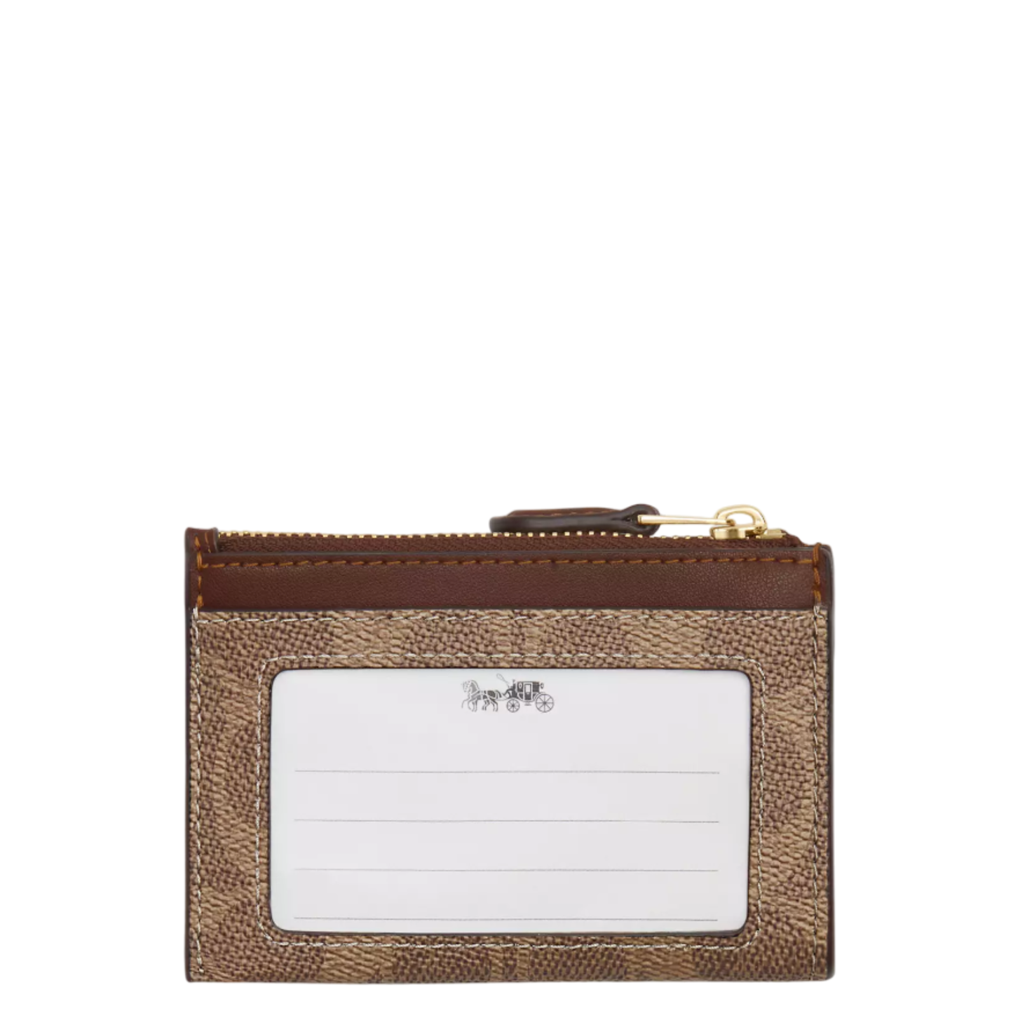 Tarjetero Coach Mini Skinny Id Case In Signature CanvasTan Brown