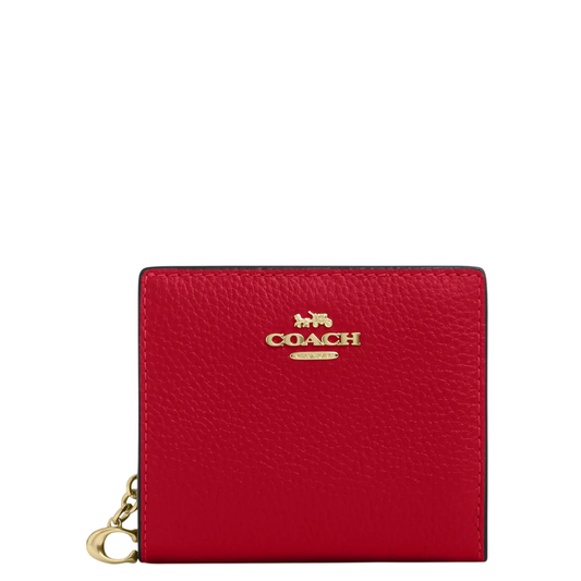 Cartera Coach Snap Wallet Bright Cardinal