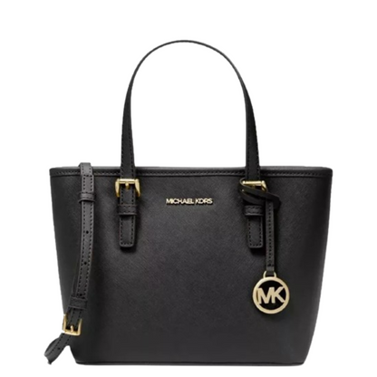 Bolsa Michael Kors Jet Set Travel Extra-Small Saffiano Leather Top-Zip Tote Bag Black