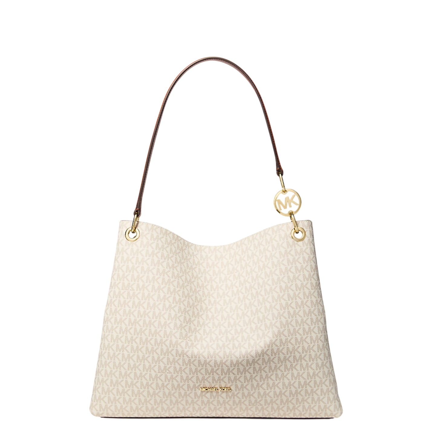 Bolsa Michael Kors Christina Large Signature Logo Shoulder Bag Vanilla