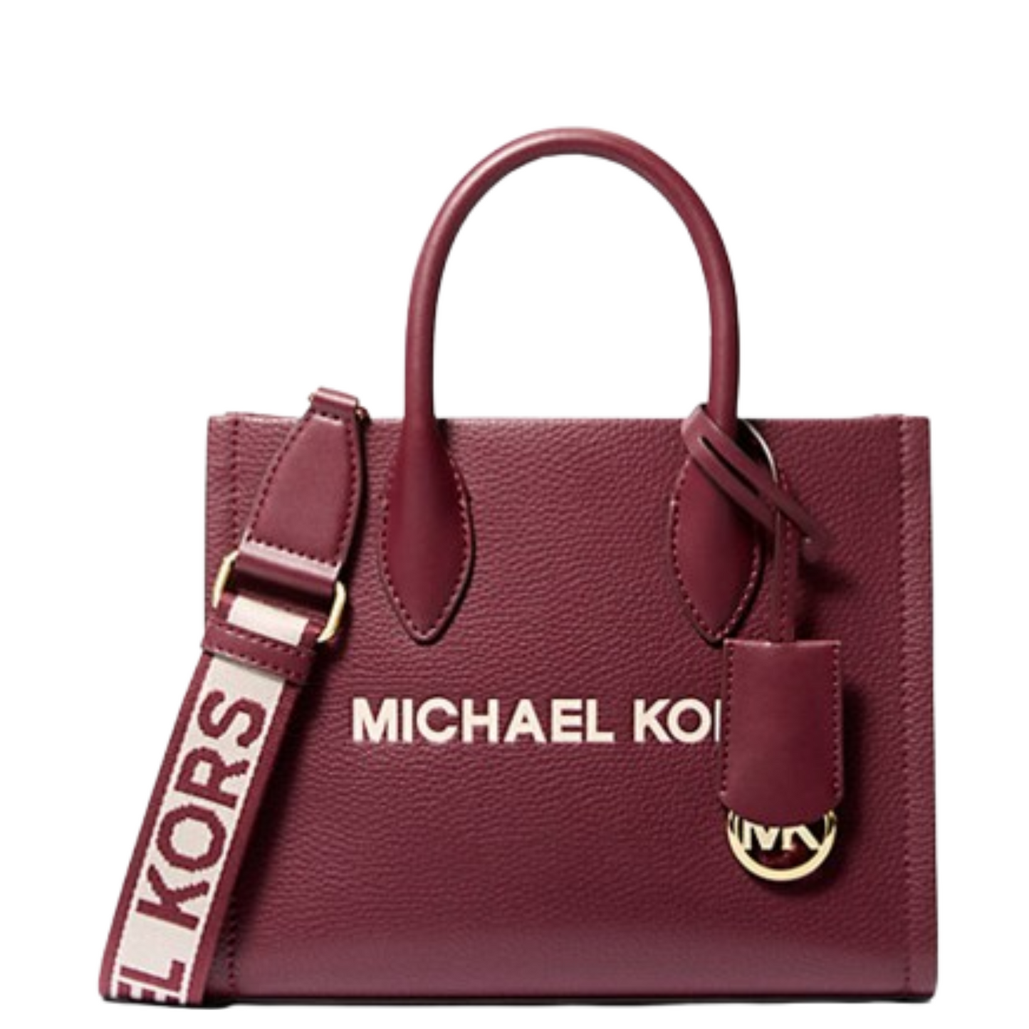 Bolsa Michael Kors Mirella Small Pebbled Leather Crossbody Bag Oxblood