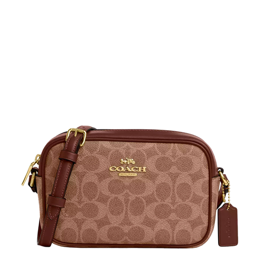 Bolsa Coach Mini Jamie Camera Bag In Signature Canvas Tan Brown