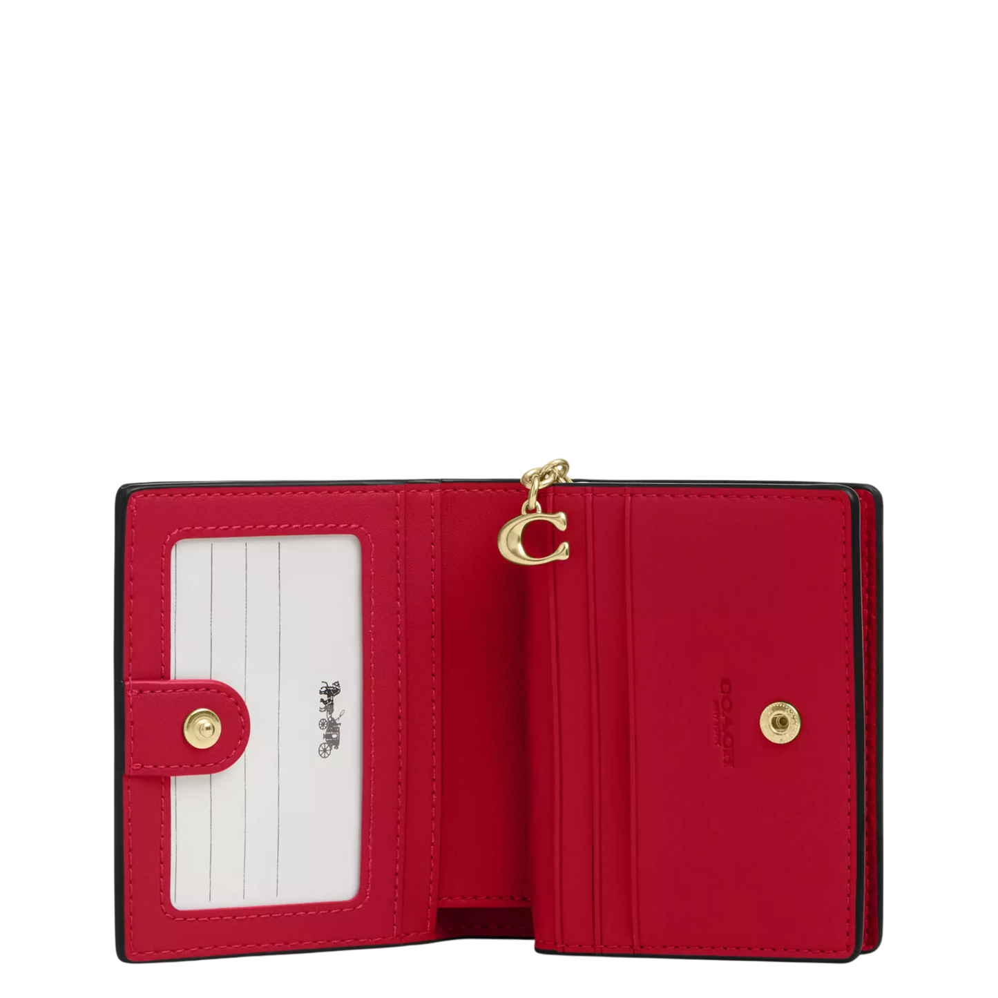 Cartera Coach Snap Wallet Bright Cardinal