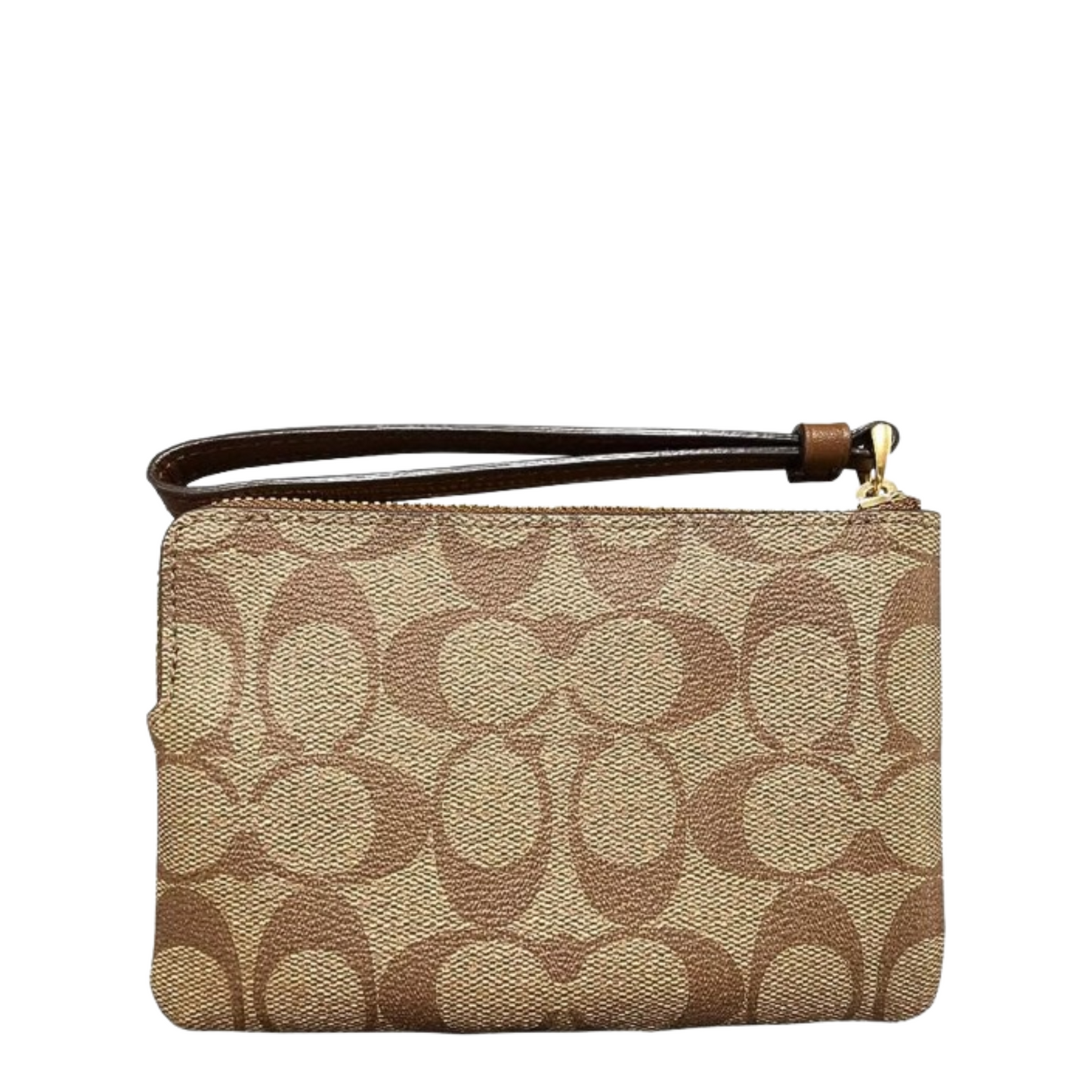 Monedero Coach Corner Zip Wristlet In Signature Canvas Khaki