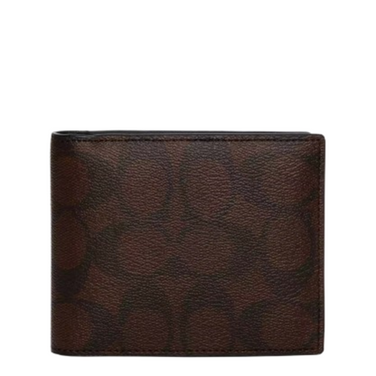 Cartera Coach 3 In 1 Wallet In Blocked Signature Canvas Mahogany Multi