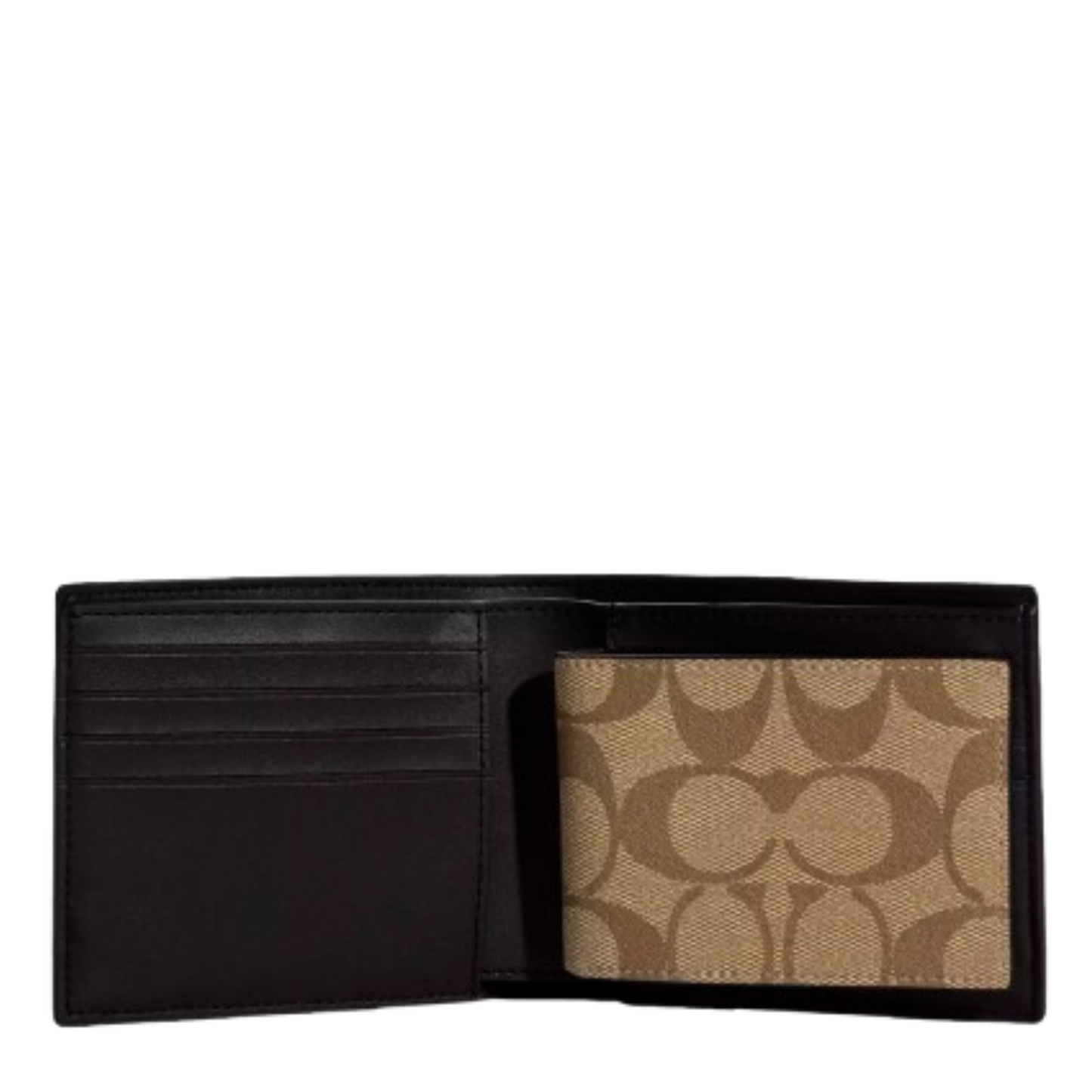 Cartera Coach 3 In 1 Wallet In Blocked Signature Canvas Mahogany Multi