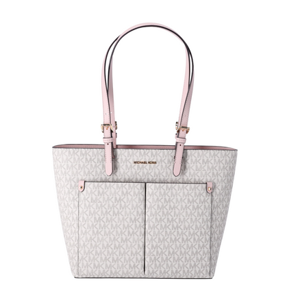 Bolsa Michael Kors Jet Set Medium Logo Pocket Tote Bag Power Blush