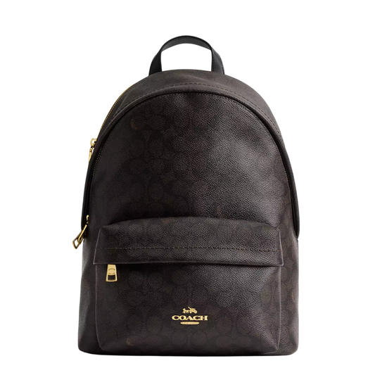 Mochila Coach Taylor Small Backpack Signature Canvas Walnut Black