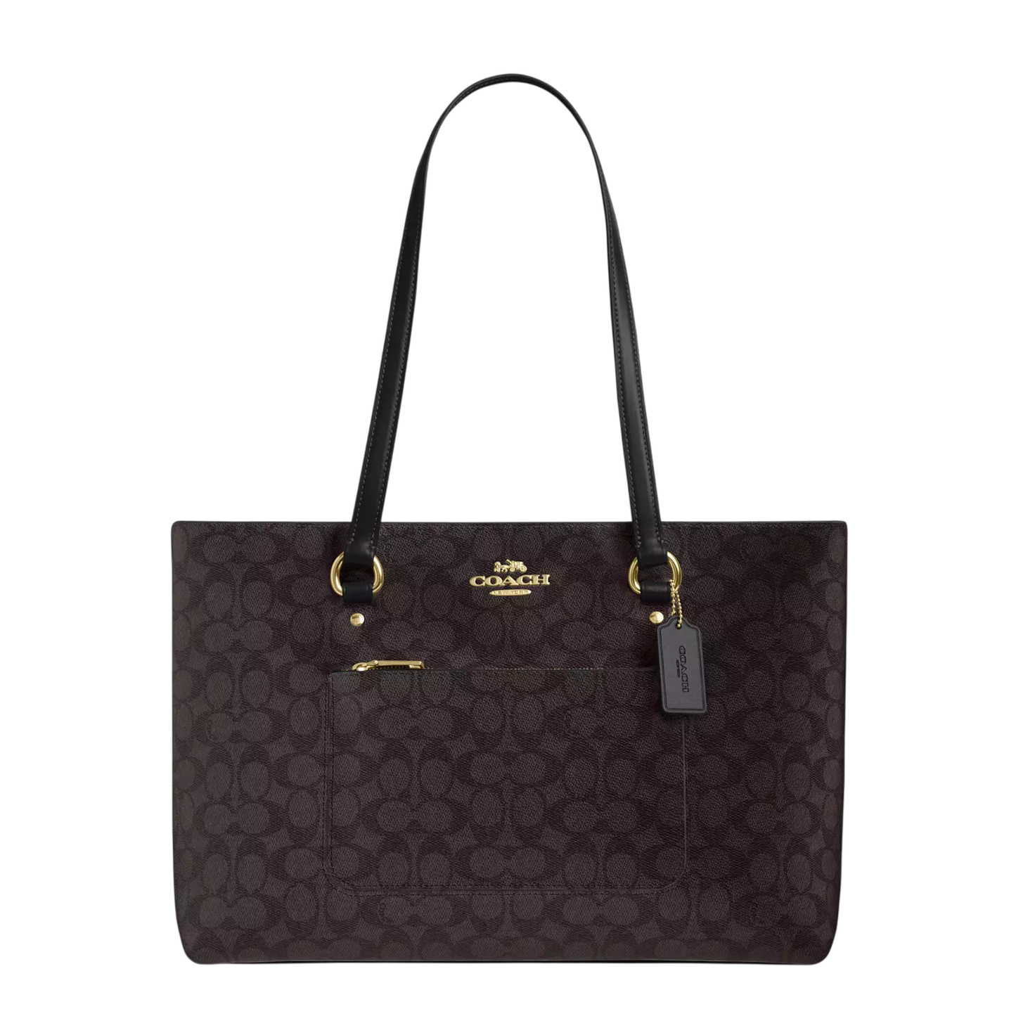 Bolsa Coach Station Tote Bag Signature Canvas Walnut Black