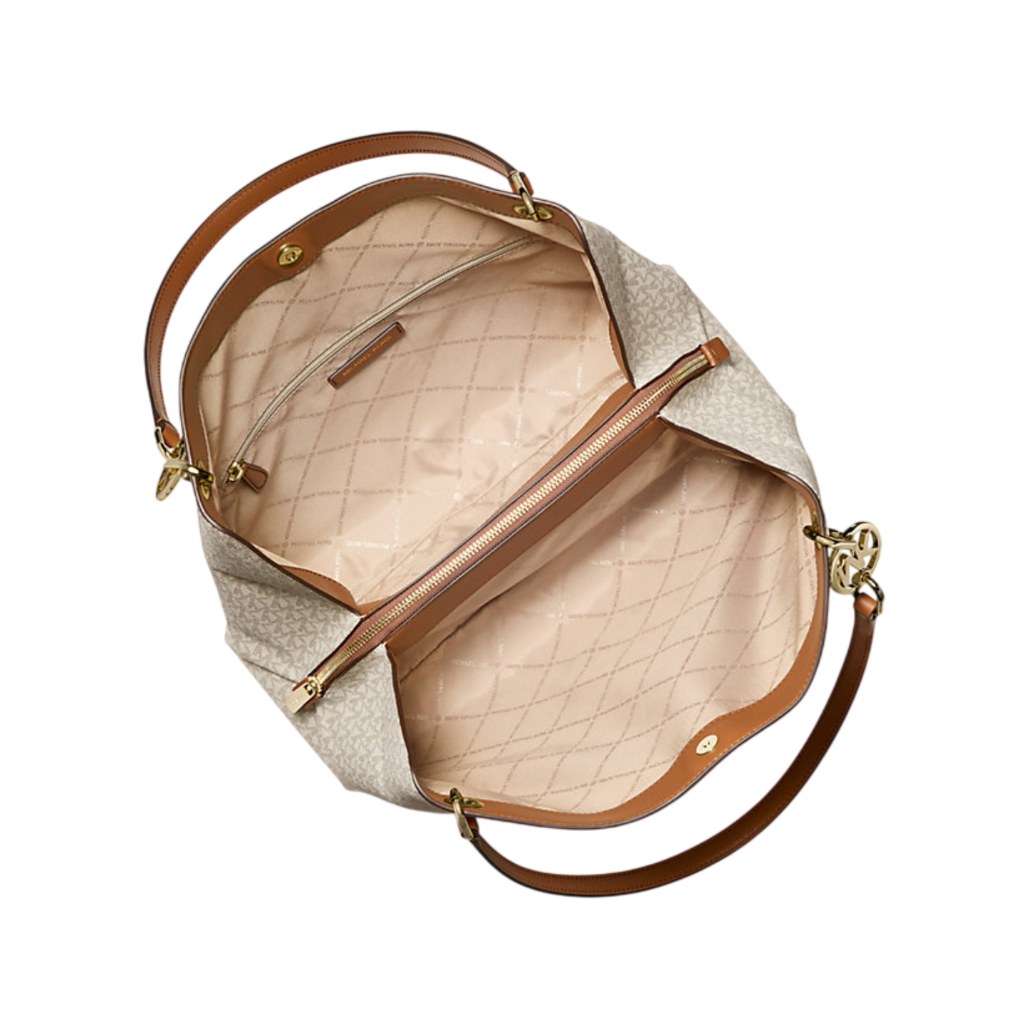 Bolsa Michael Kors Christina Large Signature Logo Shoulder Bag Vanilla