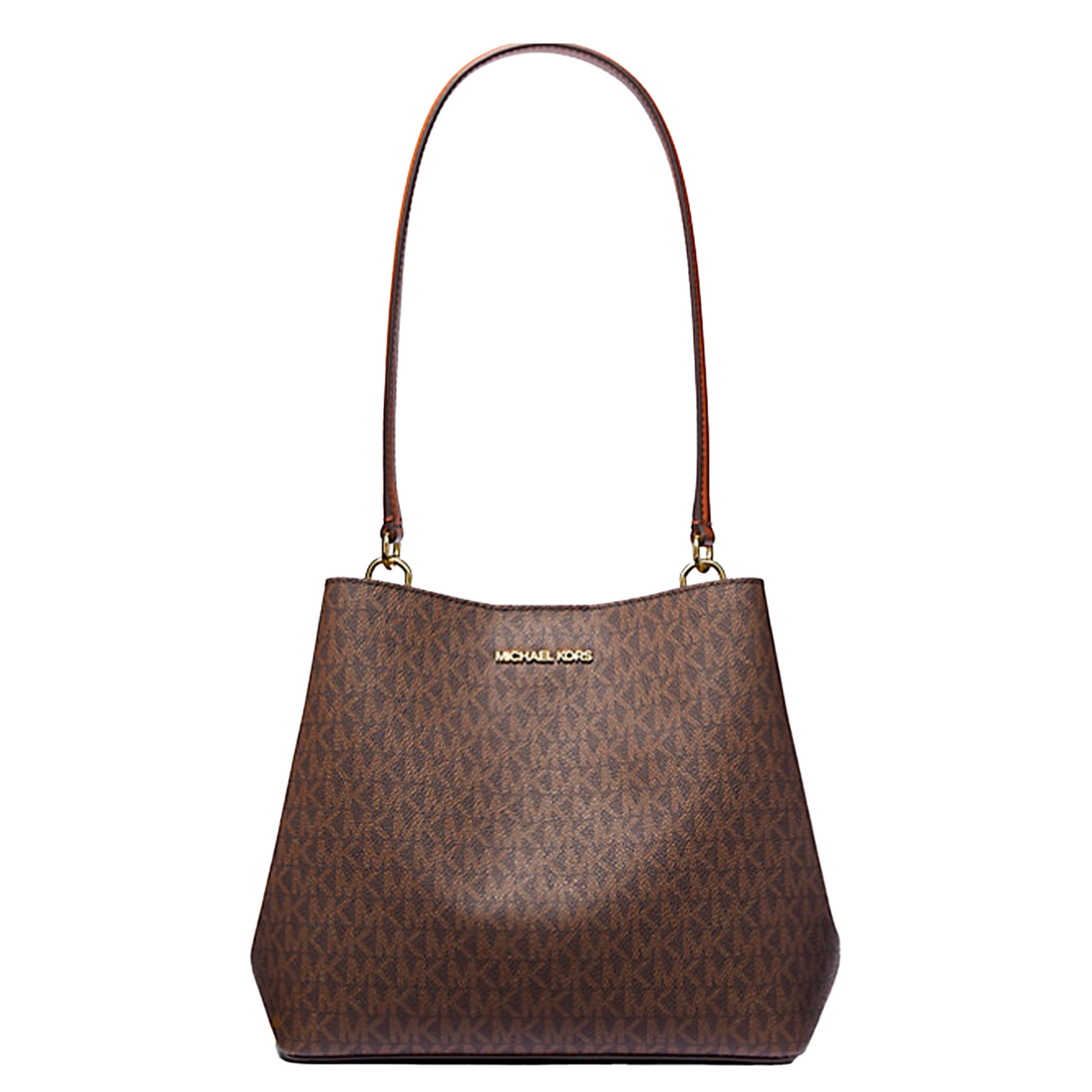 Bolsa Michael Kors Pratt Medium Signature Logo Shoulder Bag Brown