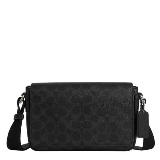 Bandolera Jack Small Flap Crossbody Bag In Signature Canvas Black