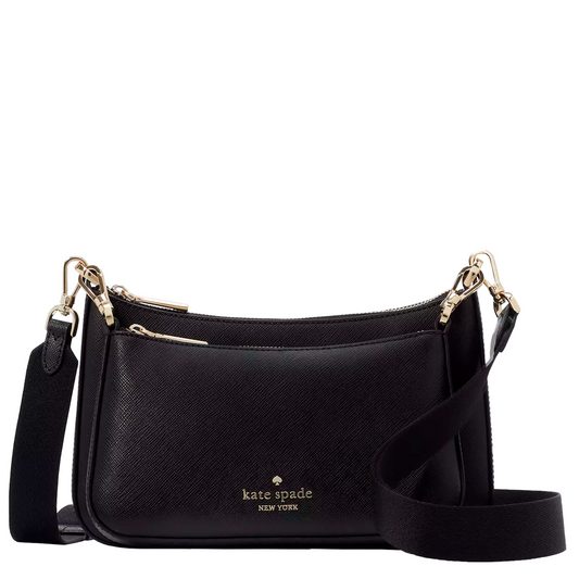 Bolsa Kate Spade Duet Saffiano Leather Small Crossbody Black