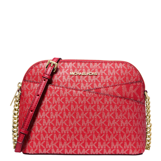 Bolsa Michael Kors Jet Set Travel Medium Logo Dome Crossbody Red