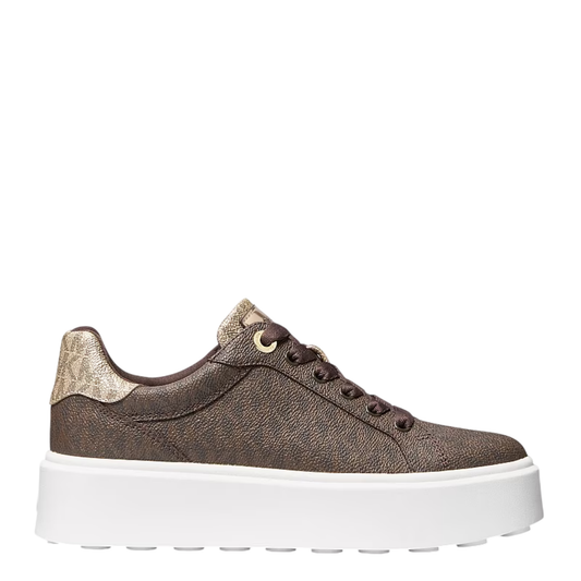 Tenis Michael Kors Romey Two-Tone Logo Platform Sneaker Brown