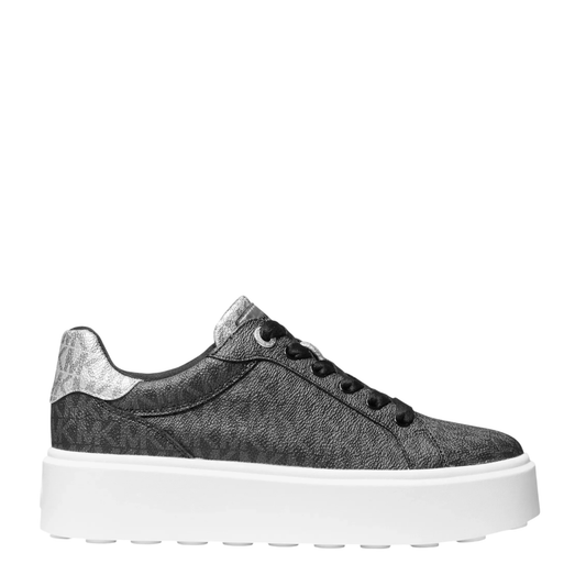 Tenis Michael Kors Romey Metallic Two-Tone Signature Logo Platform Sneaker Black