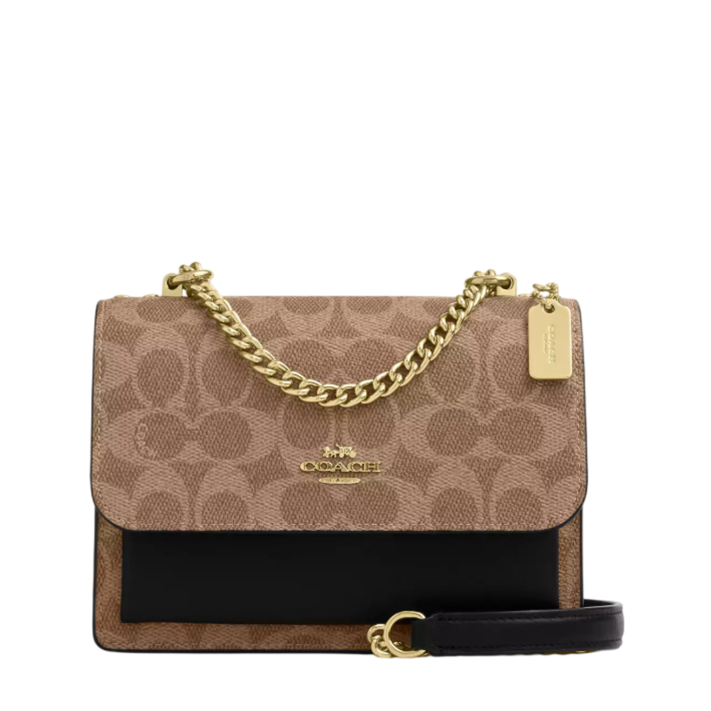 Bolsa Coach Mini Klare Crossbody Bag In Signature Canvas Tan Black